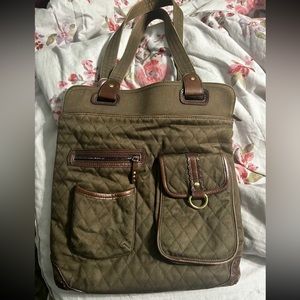 EUC Vera Bradley Army Green tote